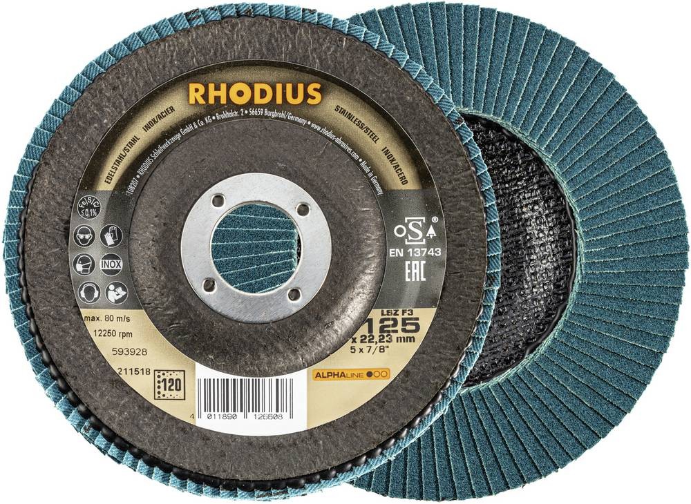 Rhodius 211518 LSZ F3 Fächerschleifscheibe Körnung (num) 120