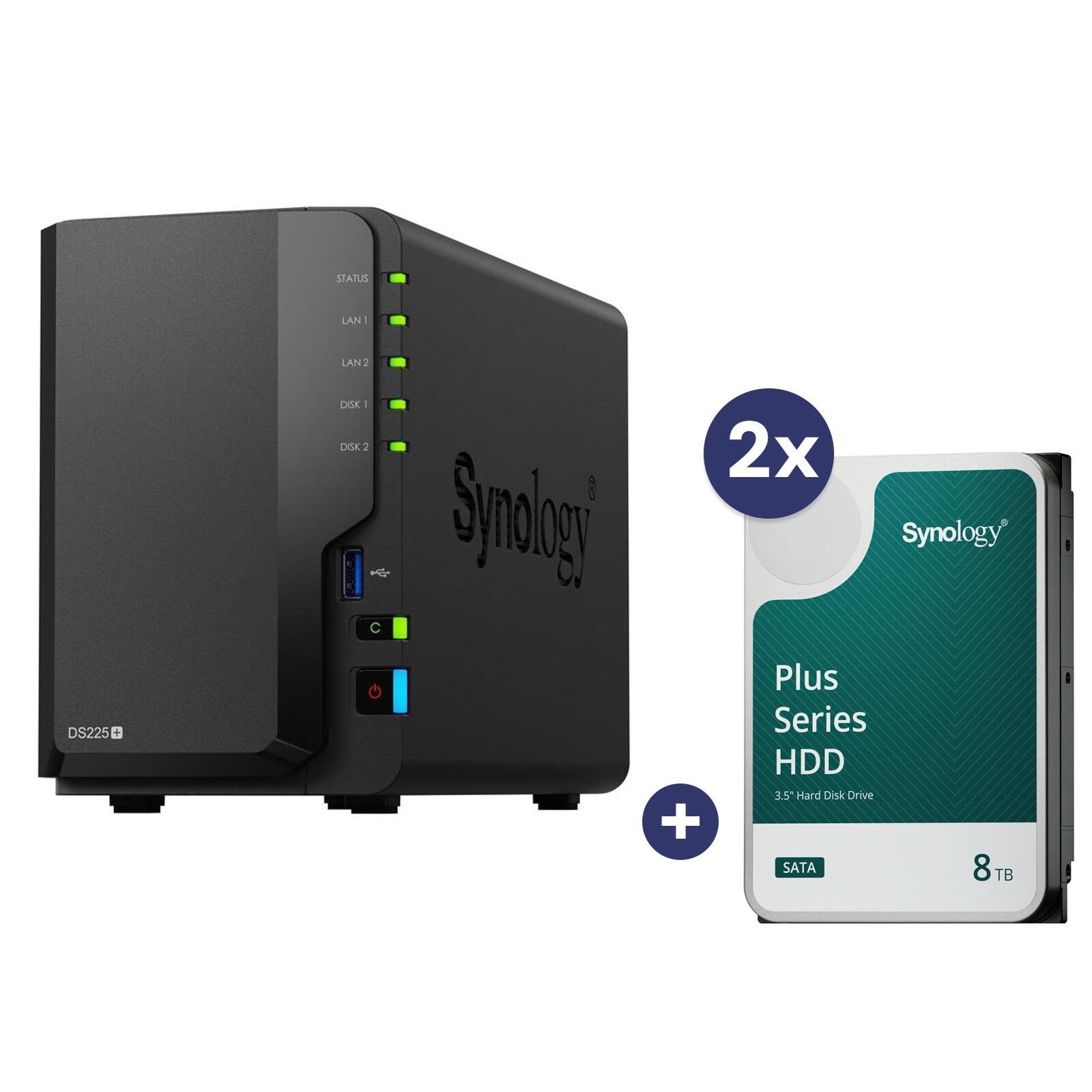 Synology DiskStation DS225+ 2 Einschübe NAS-Server Leergehäuse + 2x