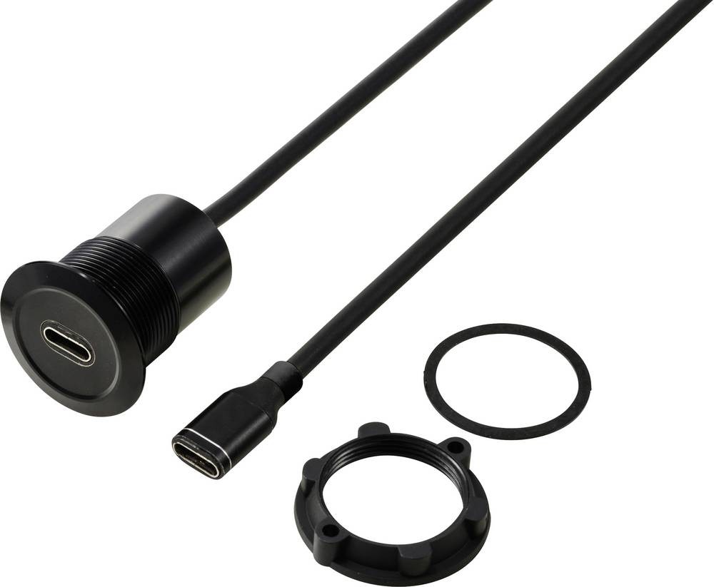 TRU COMPONENTS USB-C (3.1) female/female 1m cable black TC-13376304