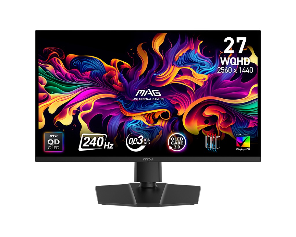 MSI MAG 271QP QD-OLED X24 Gaming Monitor- QD-OLED Panel 240Hz, 0,03ms