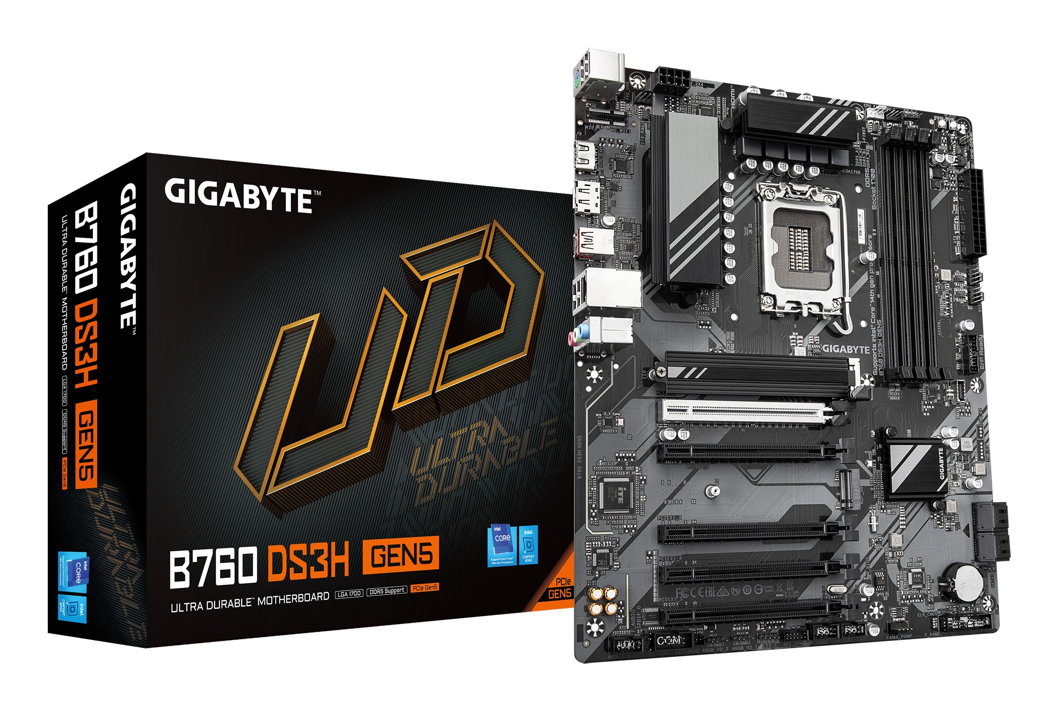 GIGABYTE B760 DS3H GEN5 Motherboard - Supports Intel Core 14th Gen