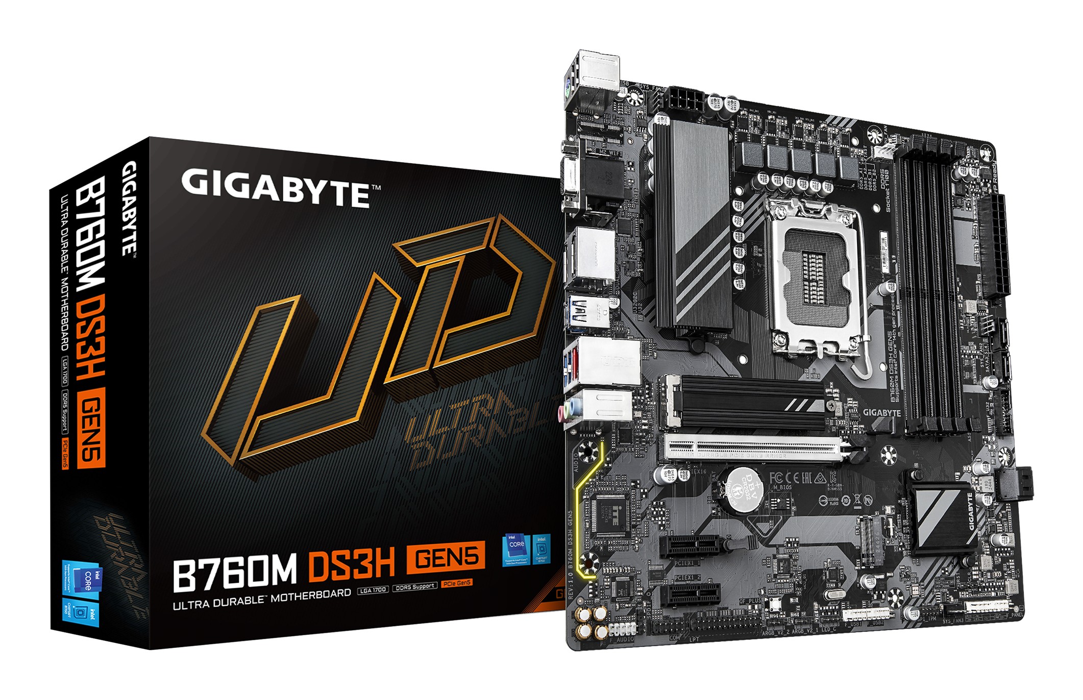 GIGABYTE B760M DS3H GEN5 Motherboard - Supports Intel Core 14th Gen