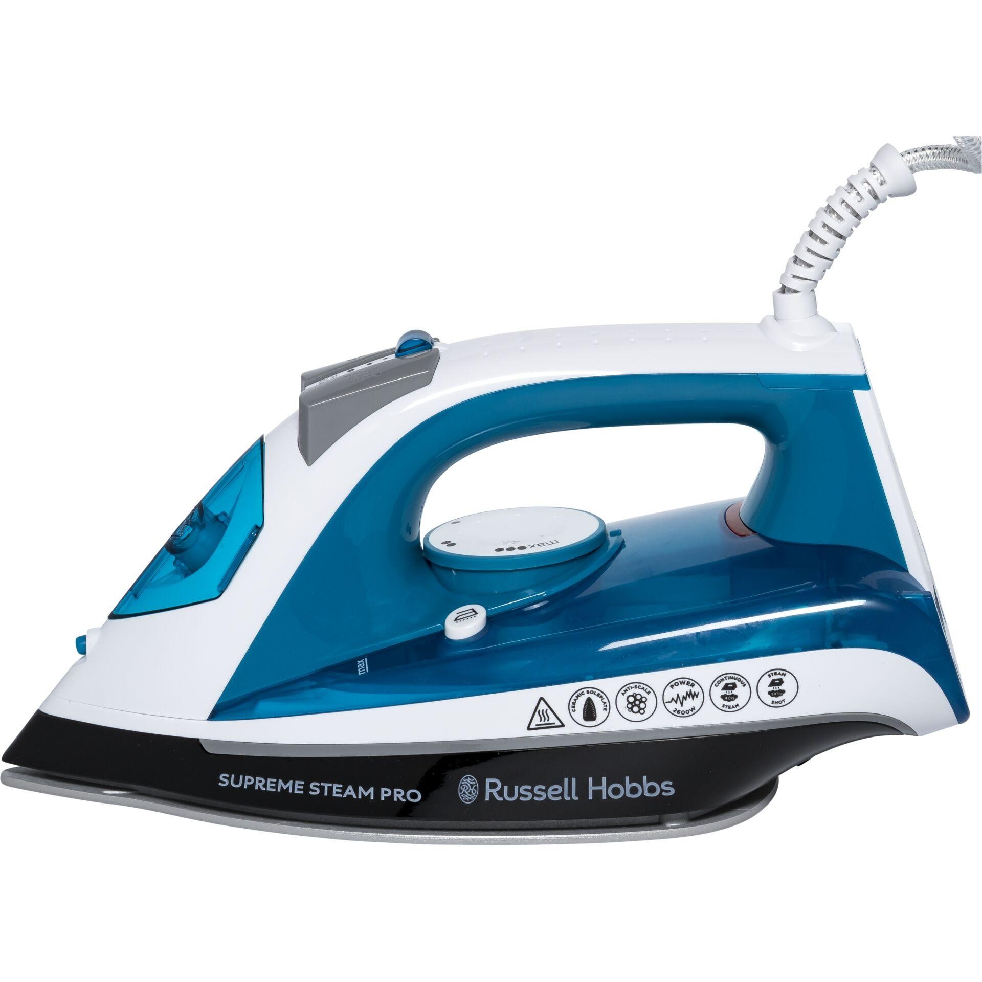 Russell Hobbs Supreme Steam Pro 2600 W 0.31 L Ceramic soleplate Blue,