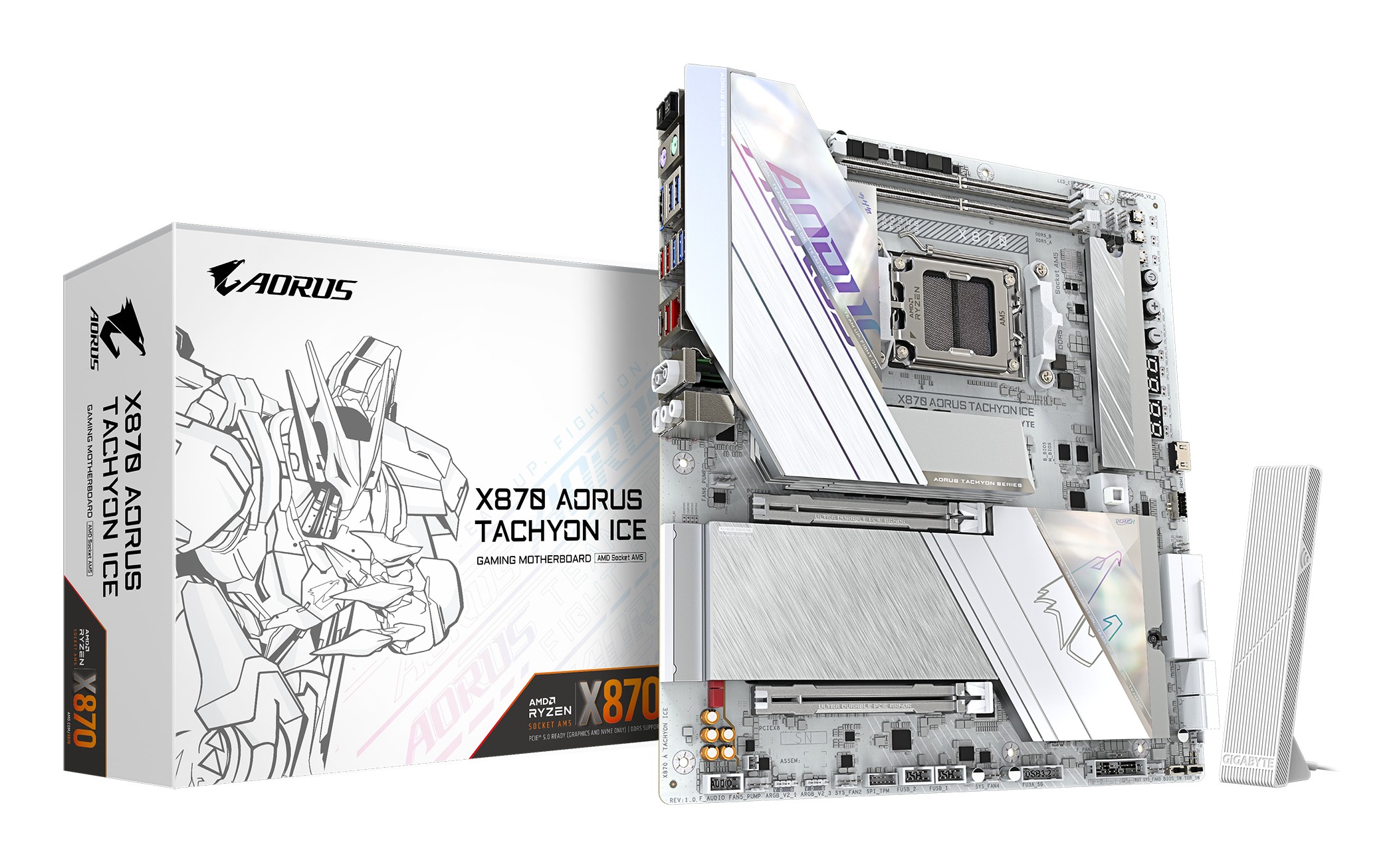GIGABYTE X870 AORUS TACHYON ICE Motherboard - Supports AMD Ryzen 9000