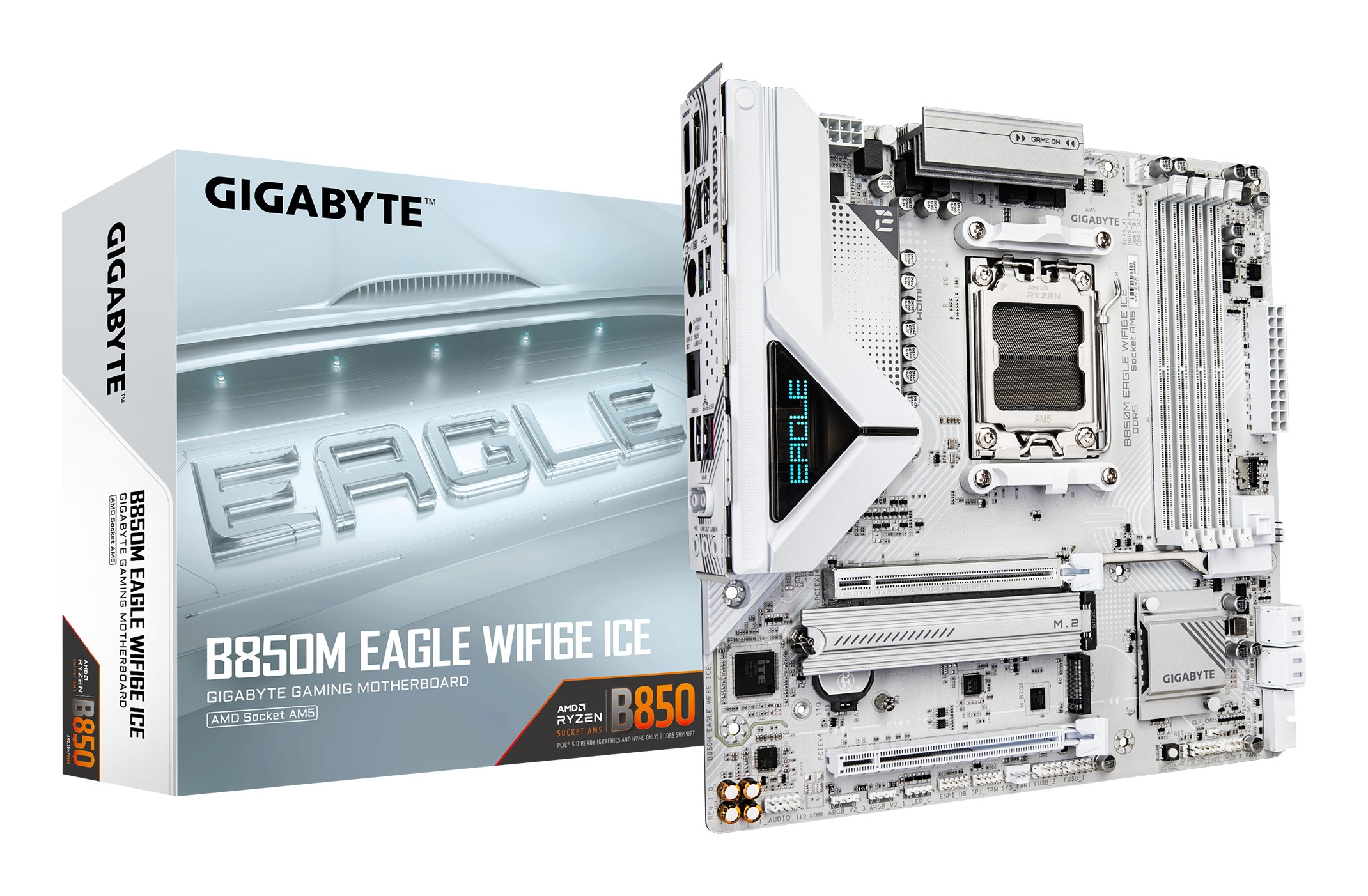 GIGABYTE B850M EAGLE WIFI6E ICE Motherboard - AMD Ryzen 9000 Series