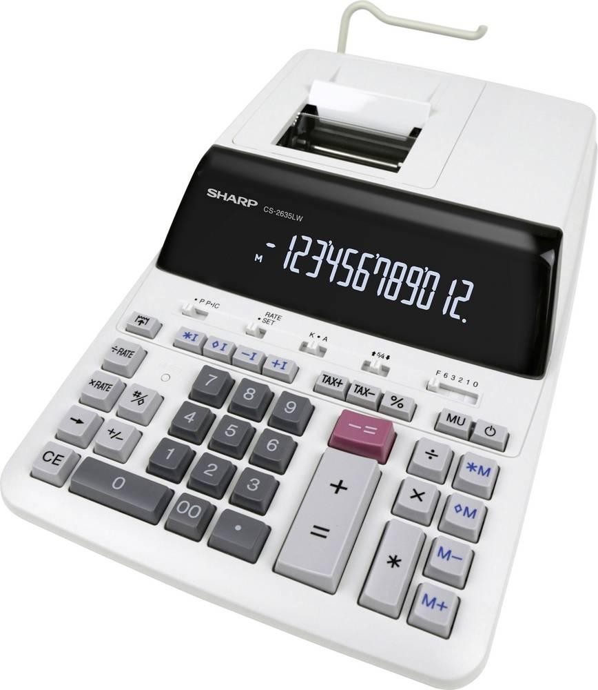 Sharp Tischrechner druckend CS-2635 LW 12 Stellen, schwarz/rot Druck