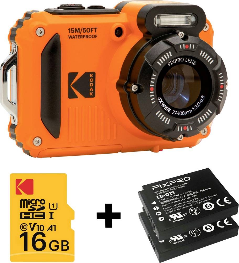 Kodak Digitalkamera 15 Megapixel Opt. Zoom: 4 x Orange inkl. Akku,