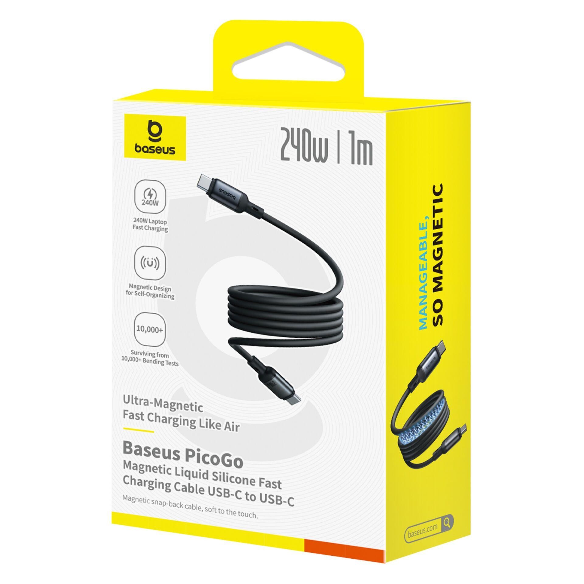 Baseus PicoGo USB cable 1 m USB C Black - Baseus PicoGo, 1 m, USB C,