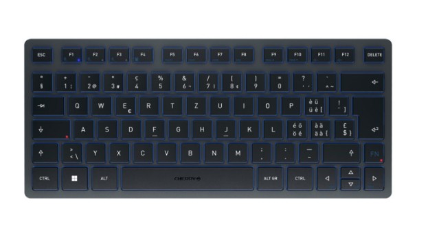 CHERRY KW 7100 MINI BT keyboard Universal Bluetooth QWERTZ Swiss Blue