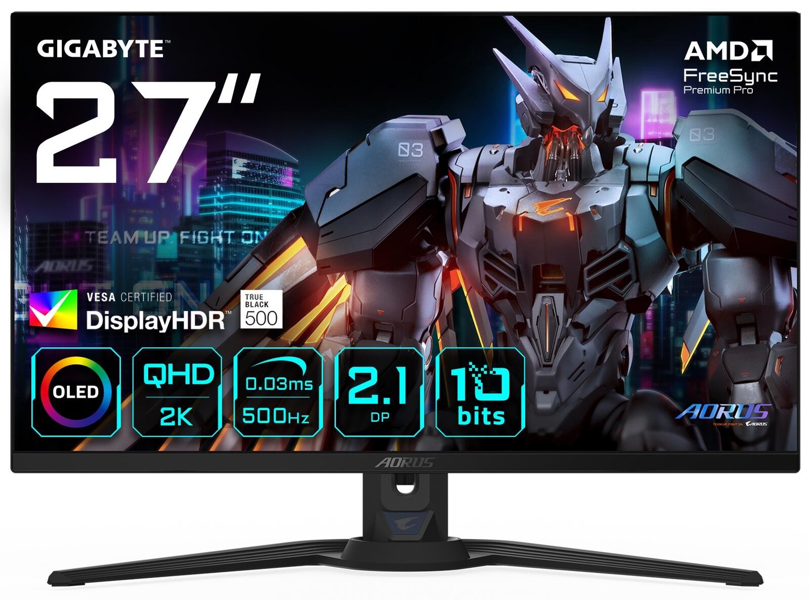 GIGABYTE AORUS FO27Q5P Moniteur de jeu OLED QHD 2560 x 1440, 500