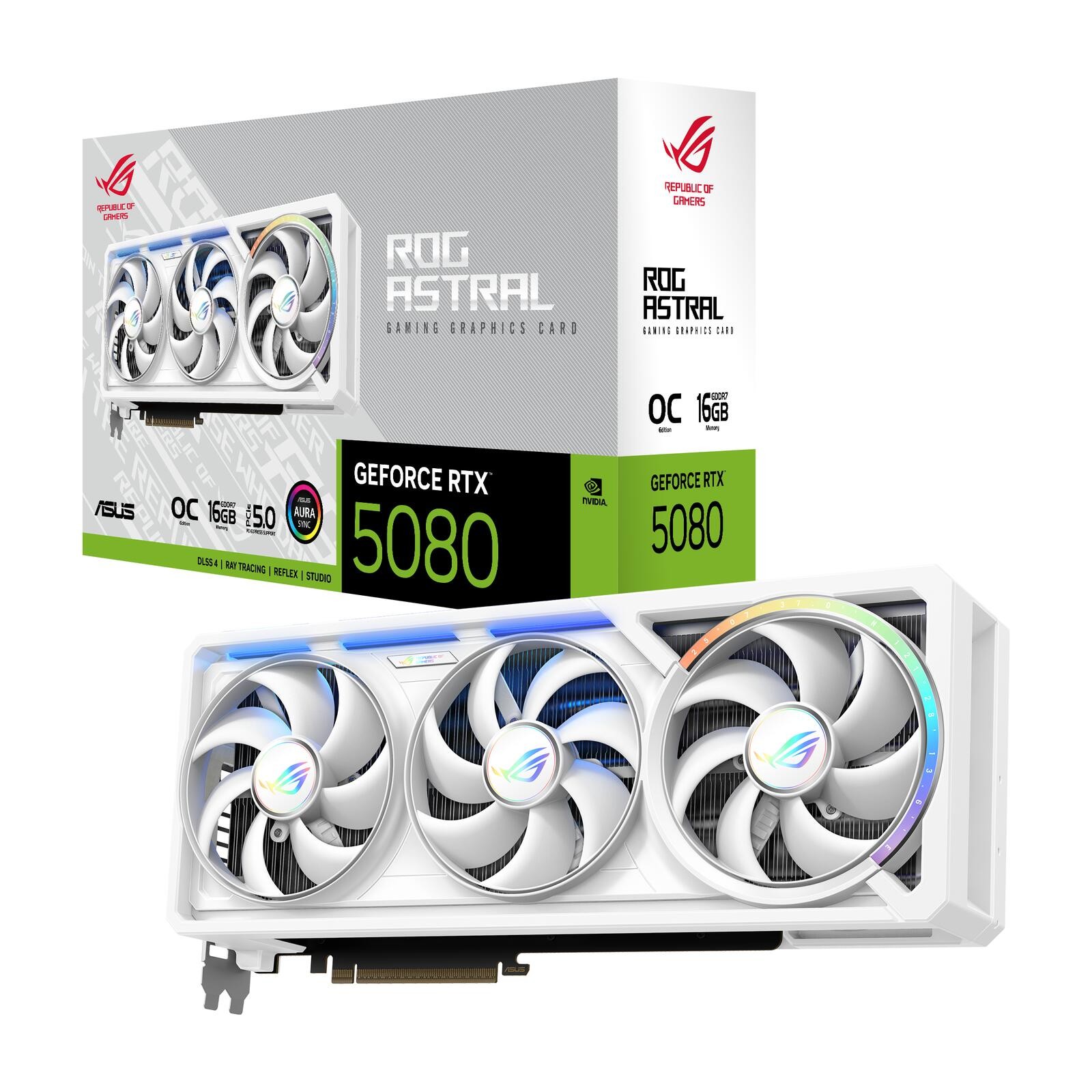 ASUS ROG Astral - -RTX5080-O16G-WHITE NVIDIA GeForce RTX 5080 16 GB