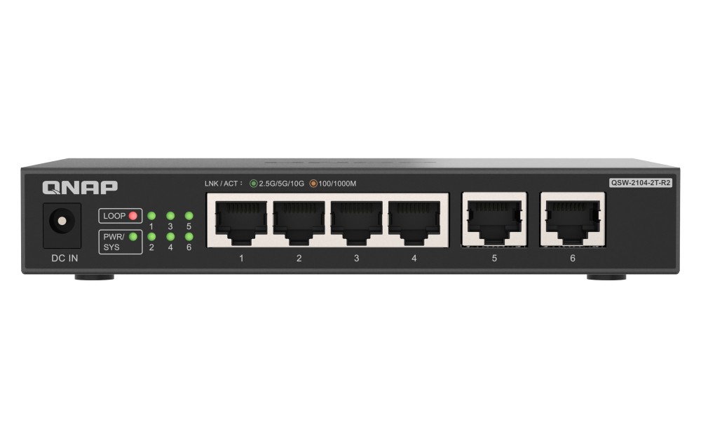QNAP QSW-2104-2T-R2 network switch Unmanaged 10G Ethernet (100/1000/