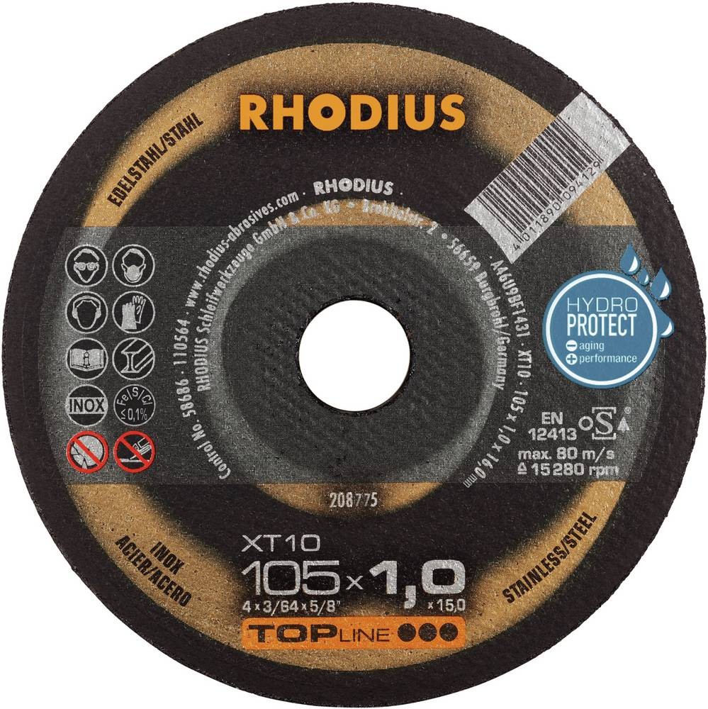Rhodius XT10 208775 Trennscheibe 25 St. Edelstahl, Stahl
