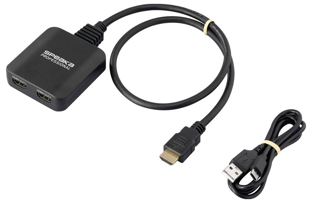 SpeaKa Professional SP-HDMIS-300 2 Port HDMI-Splitter Ultra HD-fähig