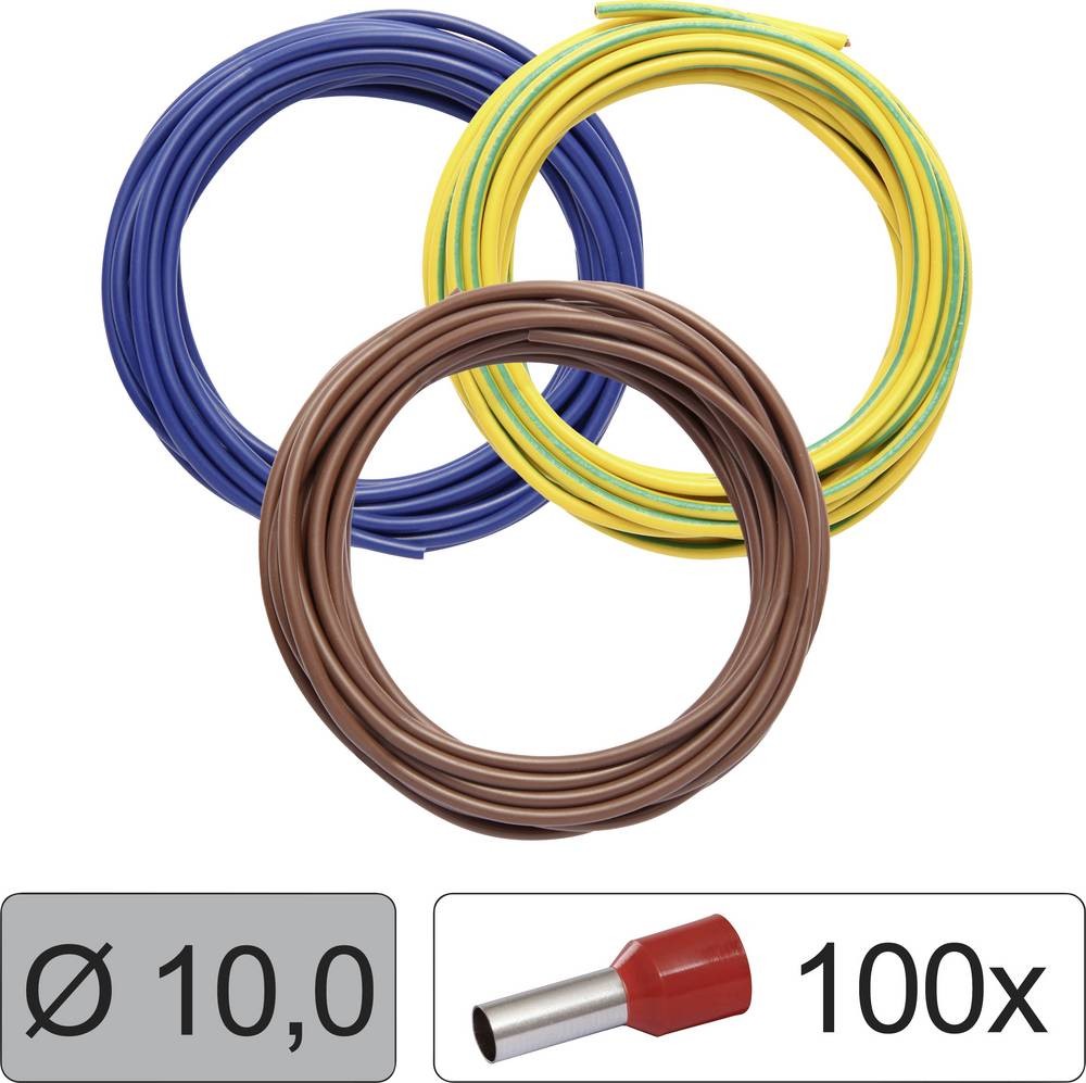 Quadrios 25CW127 Einzelader LiFY 10mm² Blau, brown, Gelb-Grün 1 Set