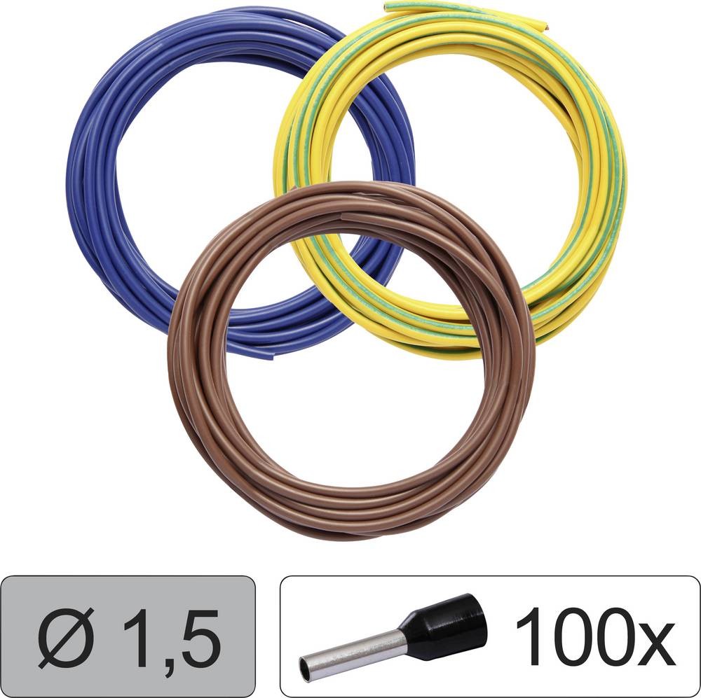 Quadrios 25CW123 Einzelader LiFY 1.5mm² Blau, brown, Gelb-Grün 1 Set