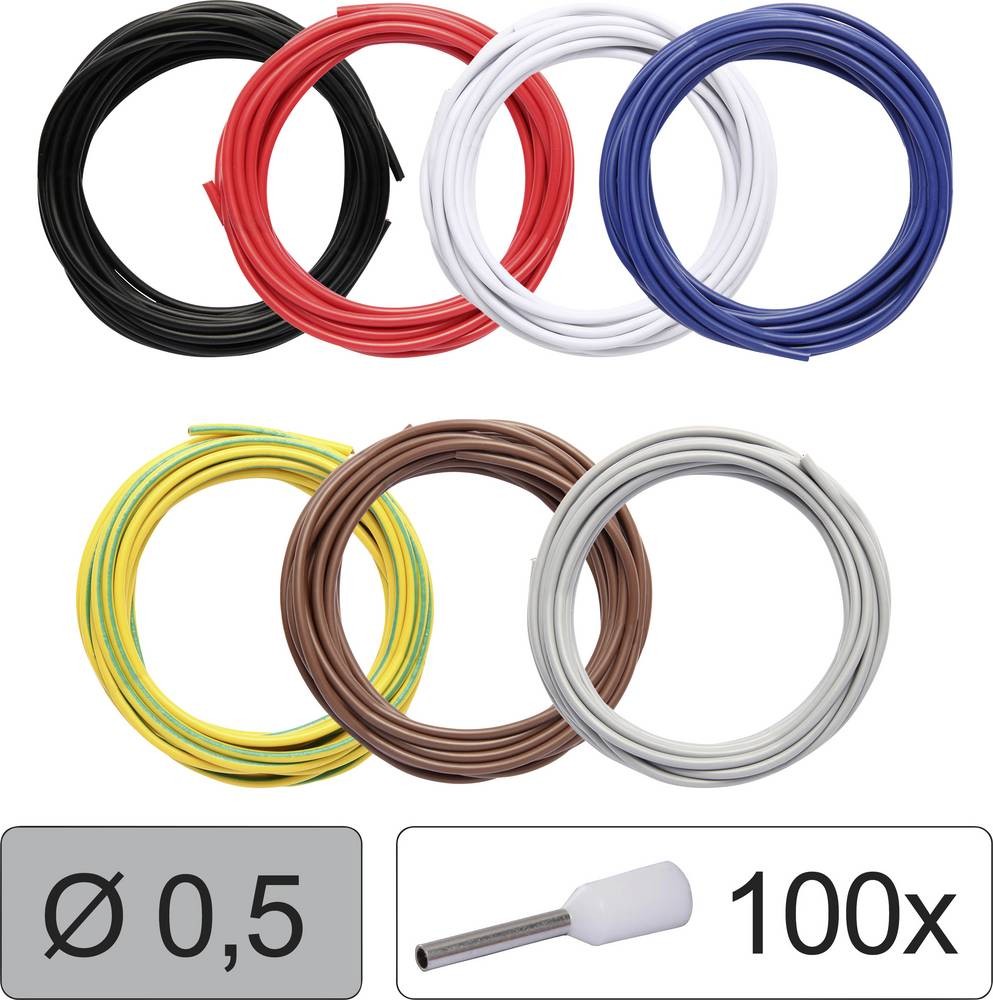 Quadrios 25CW113 Einzelader LiFY 0.5mm² Schwarz, Rot, Weiß, Blau,