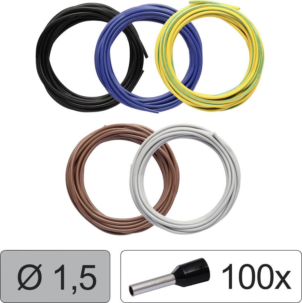 Quadrios 25CW118 Einzelader LiFY 1.5mm² negro, Blau, Gelb-Grün,