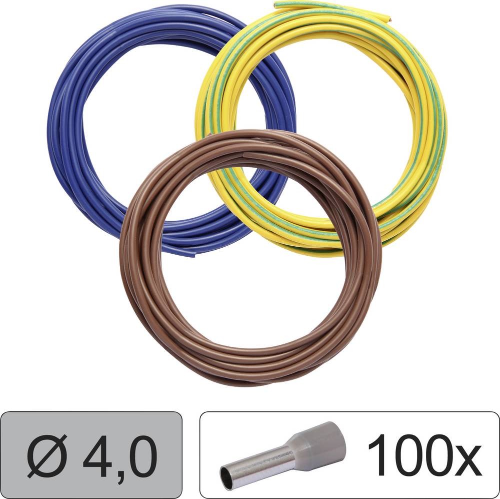 Quadrios 25CW125 Einzelader LiFY 4.0mm² Blau, brown, Gelb-Grün 1 Set