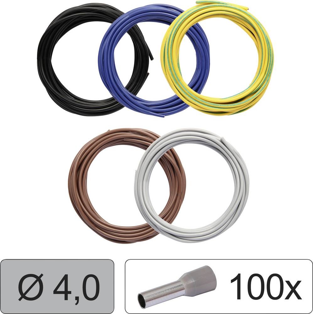 Quadrios 25CW120 Einzelader LiFY 4.0mm² Schwarz, Blau, Gelb-Grün,