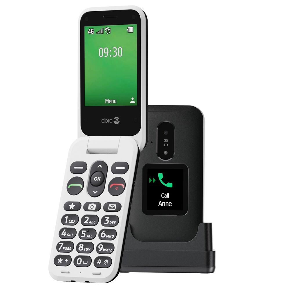 Doro Leva E30 7.11 cm (2.8") 142.7 g Black, White Feature phone -