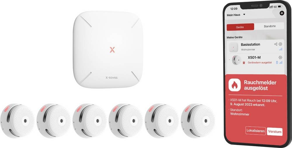 X-Sense FS61 fire alarm system - X-Sense FS61, White, 40 m², 50 m,