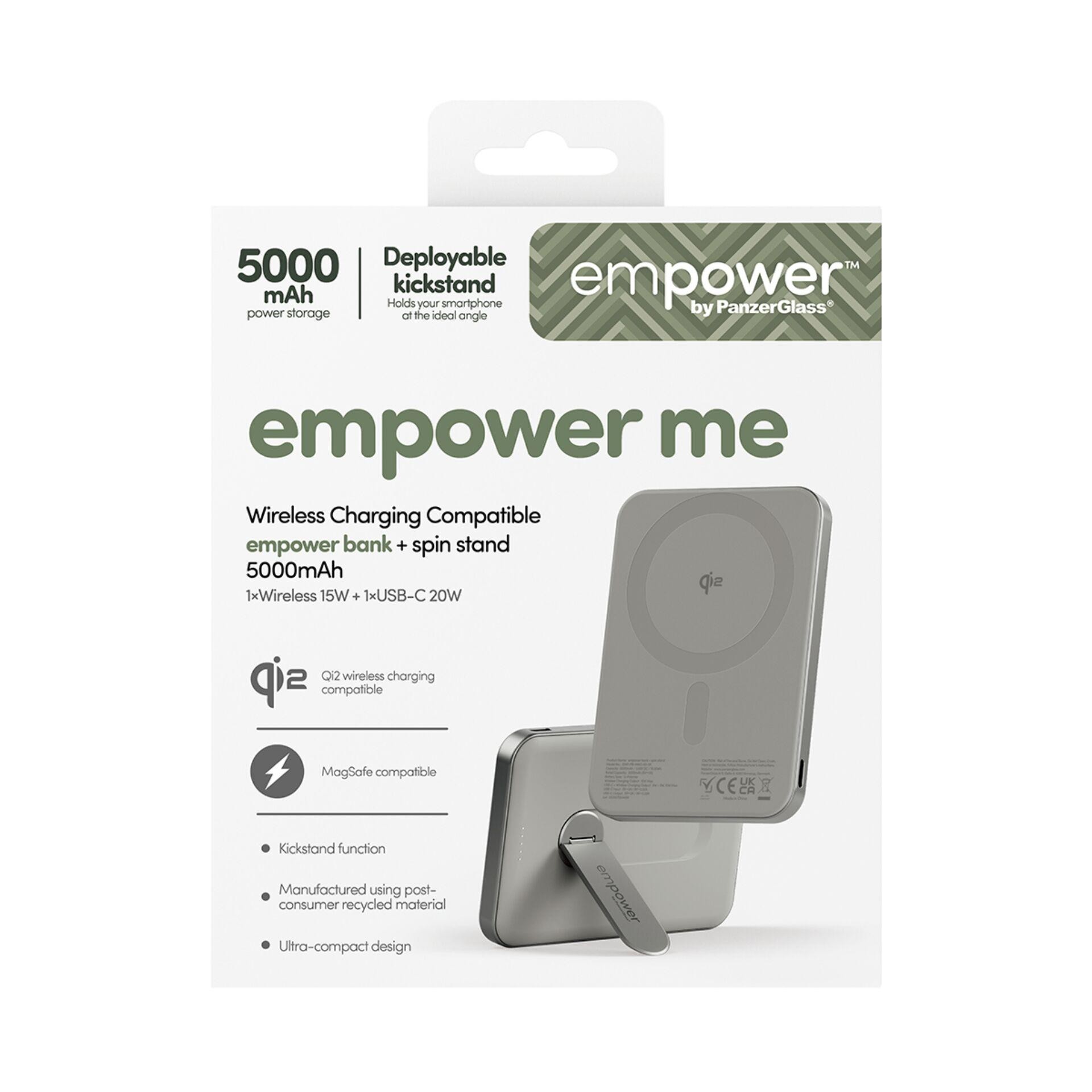 PanzerGlass empower by empower Bank w. Spin Stand | 5000mAh |