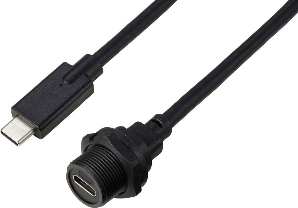 TRU COMPONENTS USB-C 3.1 spina su connettore femmina IP67 (Gewinde)