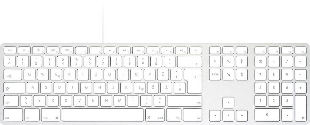 Matias FK318S-DE Wired Aluminium Keyboard for Mac USB Tastatur