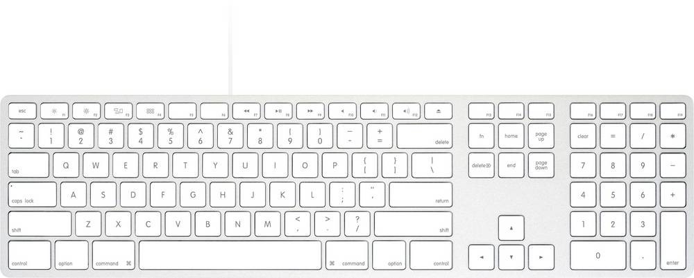 Matias FK318S Wired Aluminium Keyboard for Mac USB Tastatur US-