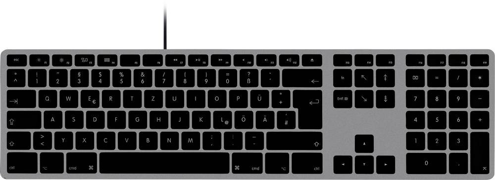 Matias FK318B-DE Wired Aluminium Keyboard for Mac USB Tastatur