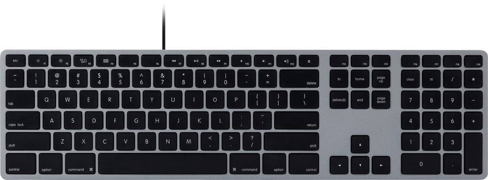 Matias FK318B Wired Aluminium Keyboard for Mac USB Tastatur US-