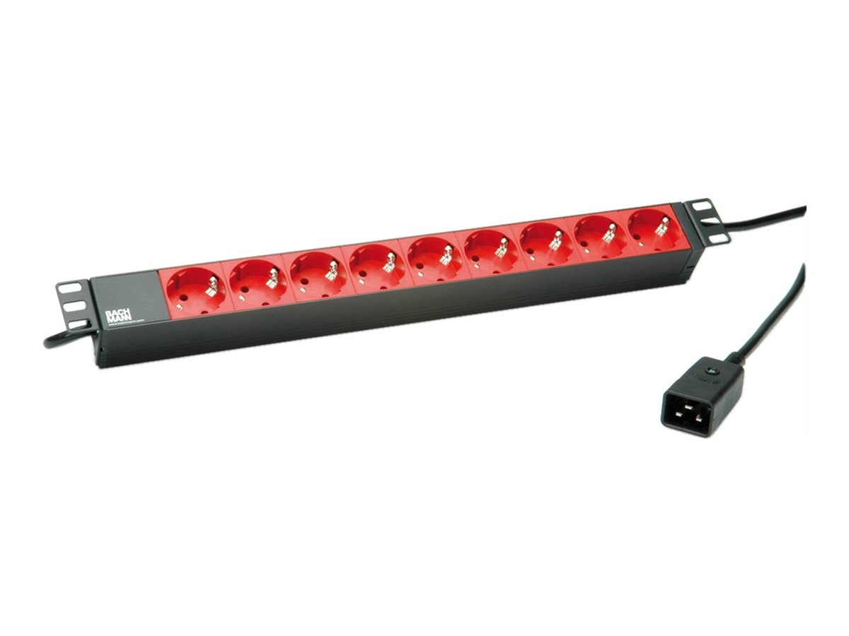 Bachmann 19" 1HE 9xCEE7/3 rt 3,0m C20, black/red