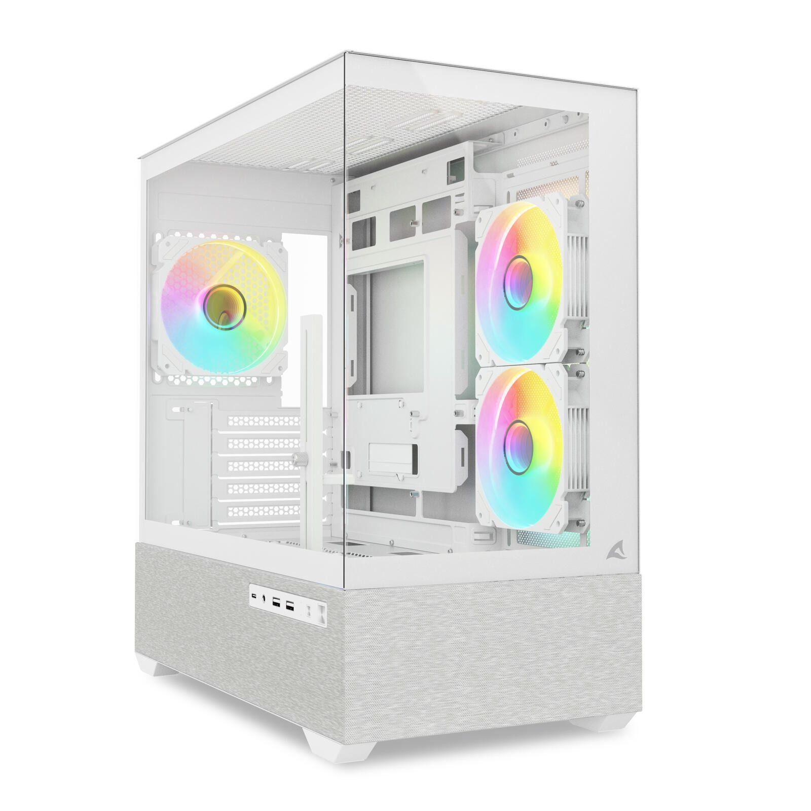 Sharkoon MK7 ARGB mATX 2xverre blanc