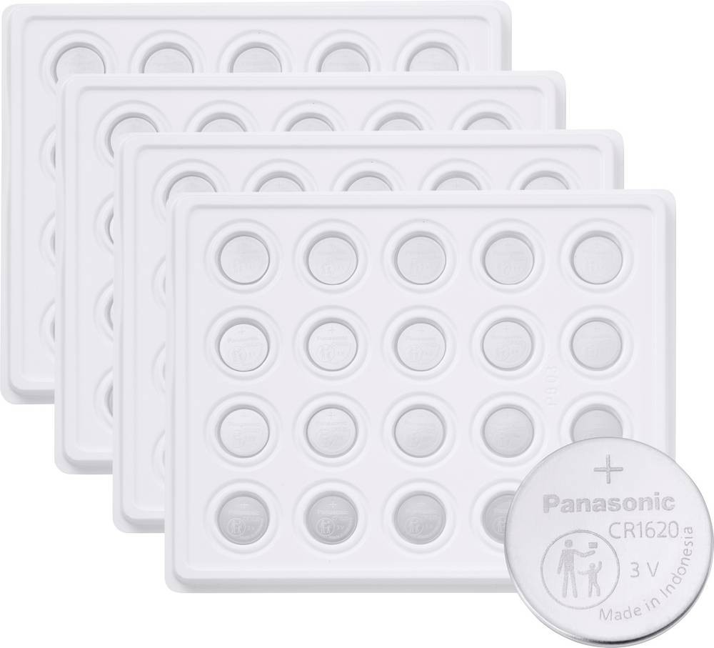 Panasonic button cell CR1620 3V 1200 St. 75 mAh Lithium CR1620