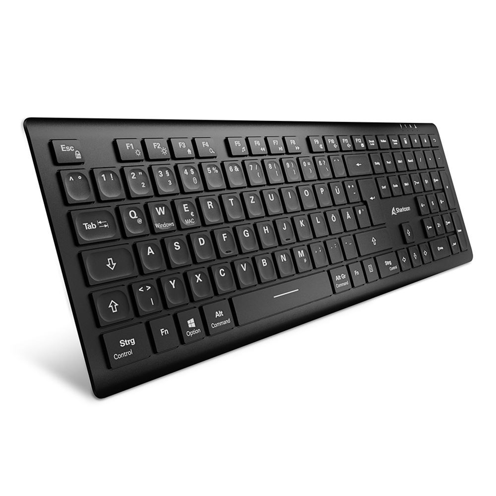 Sharkoon OfficePal K30W bk keyboard Home/Office USB QWERTZ German