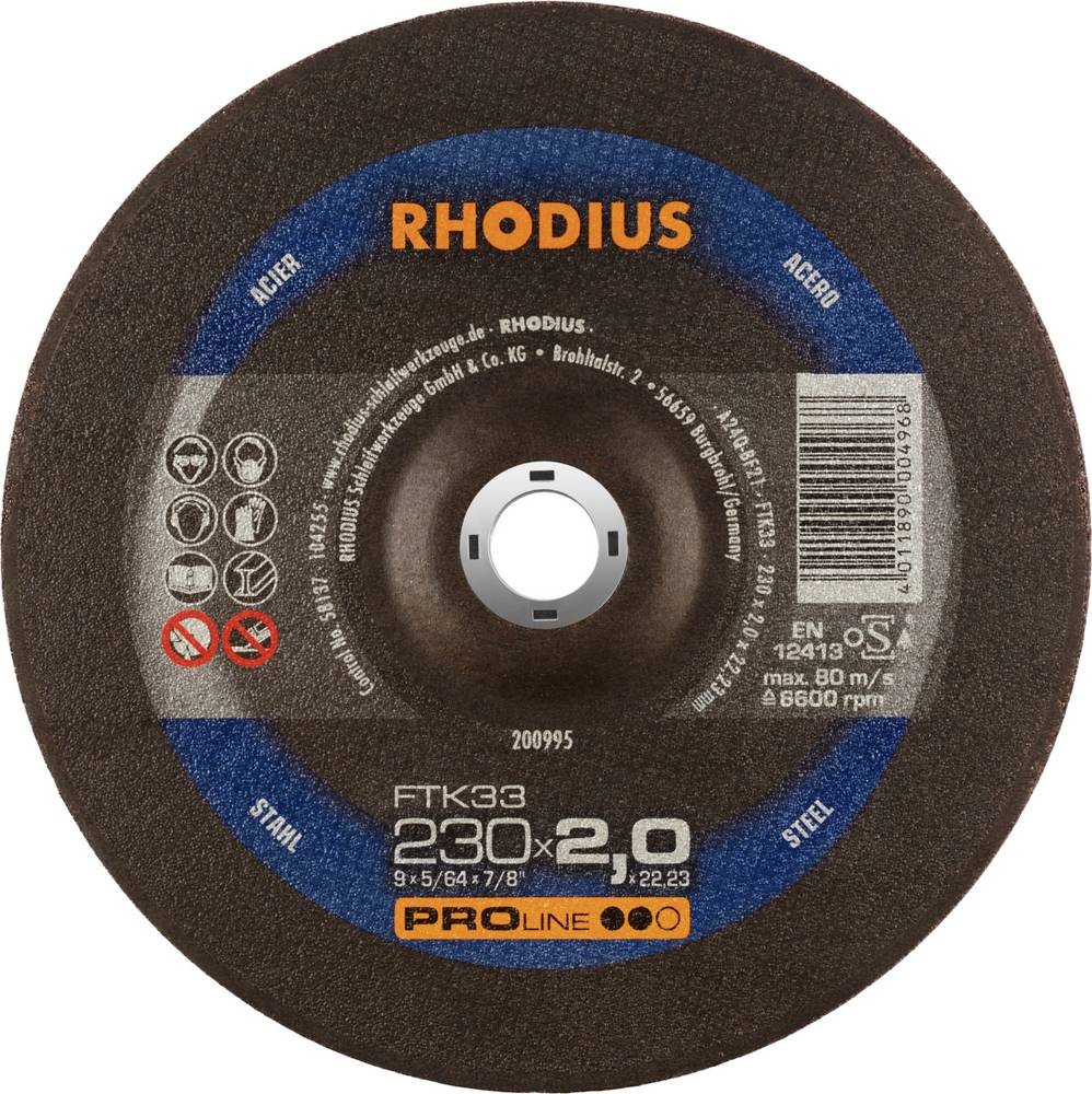 Rhodius FTK33 200995 Trennscheiben-Set 25 St. Stahl