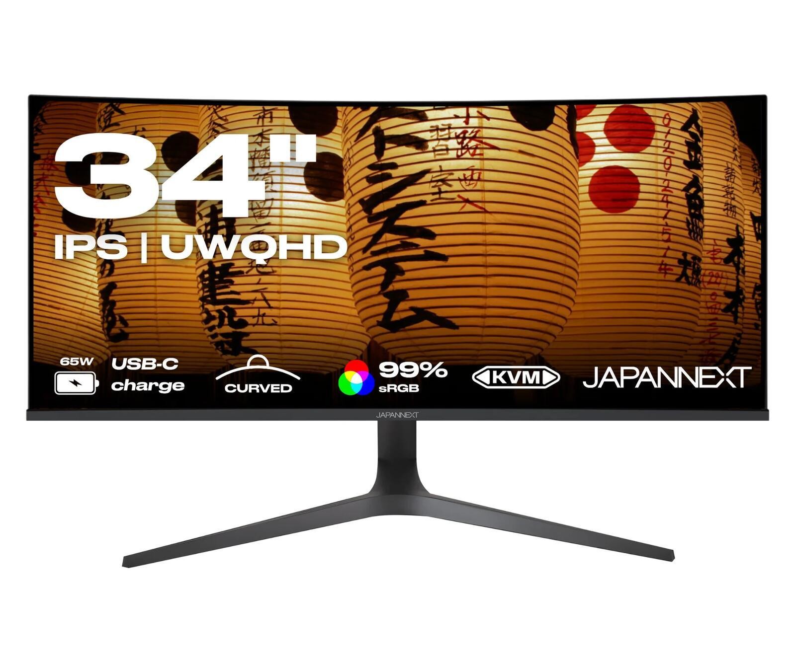 JAPANNEXT JN-IPS340UWQHD60C-C65W-HS-W computer monitor 86.4 cm (34")