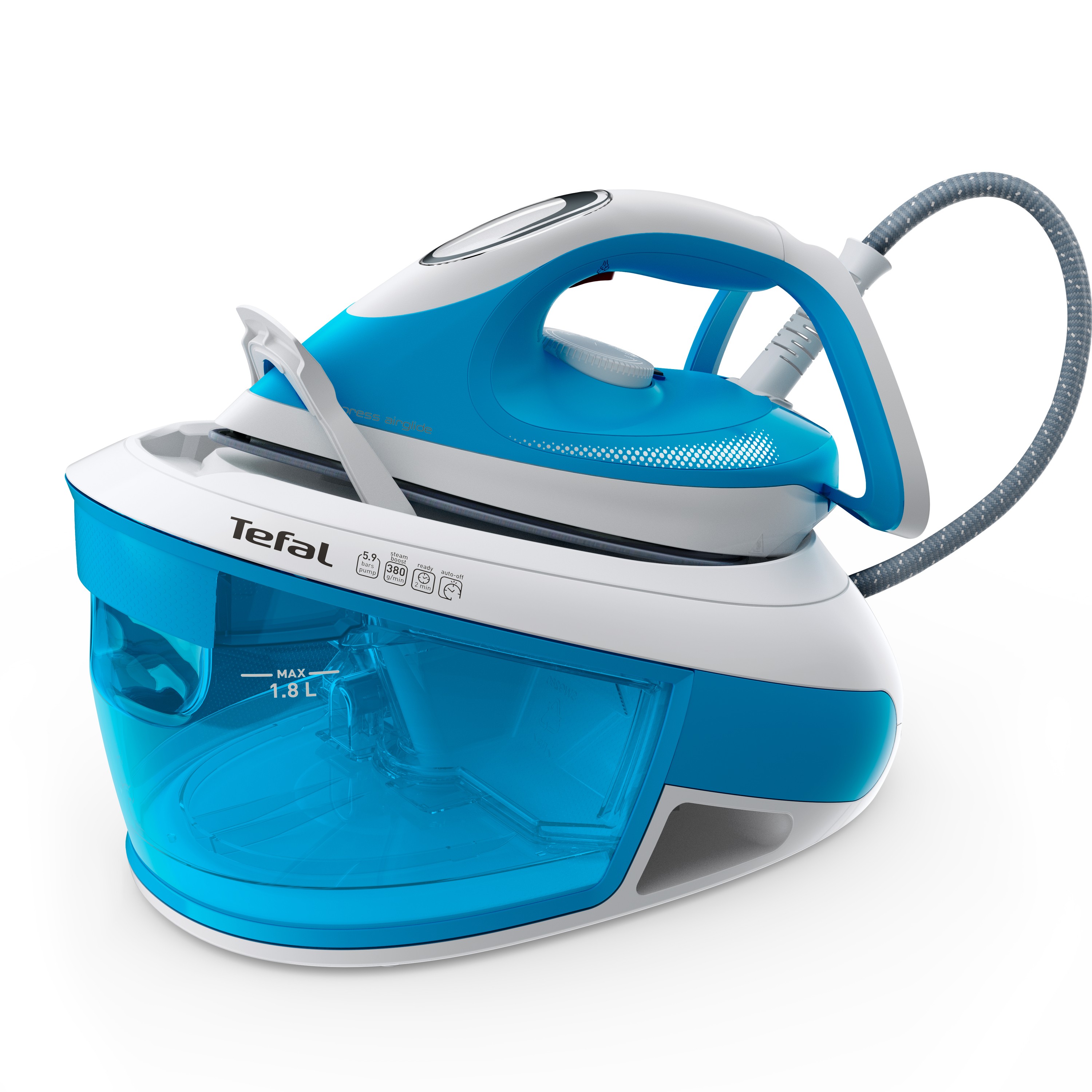 Tefal Express Airglide SV8002 1,8 L Suela de Durilium Airglide Azul,
