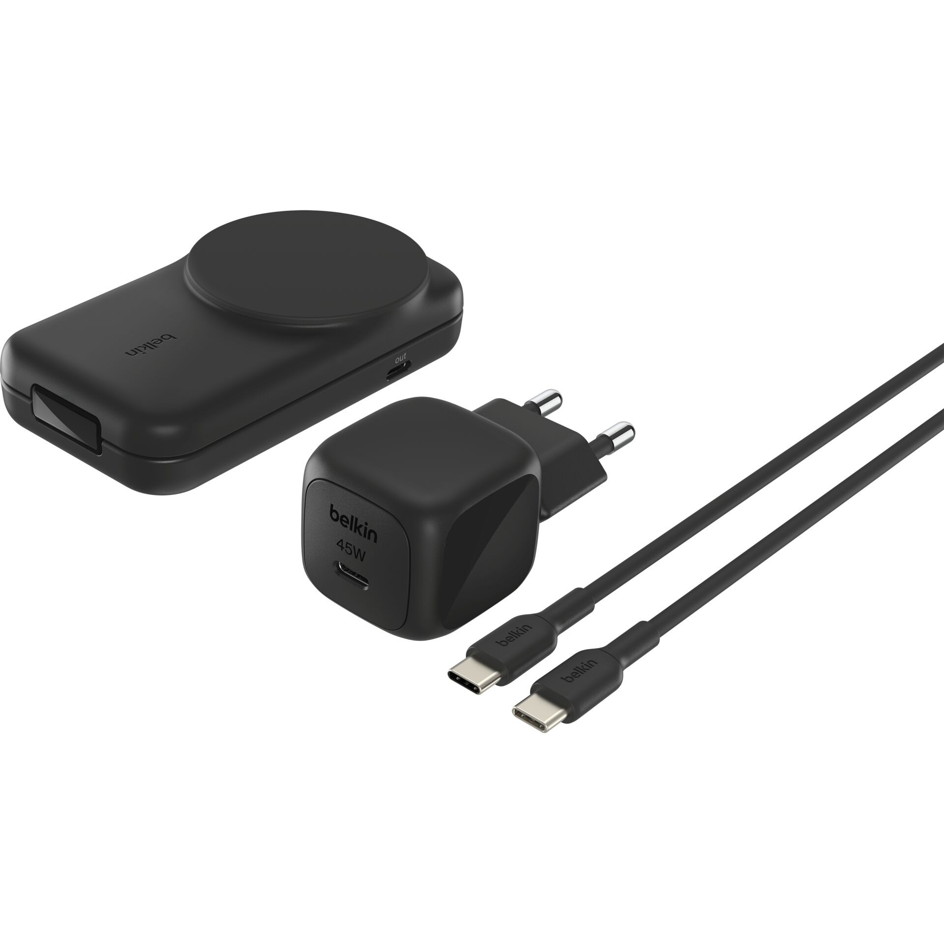 Belkin Qi2 Fitness tracker, Headphones, Smartphone, Smartwatch Black