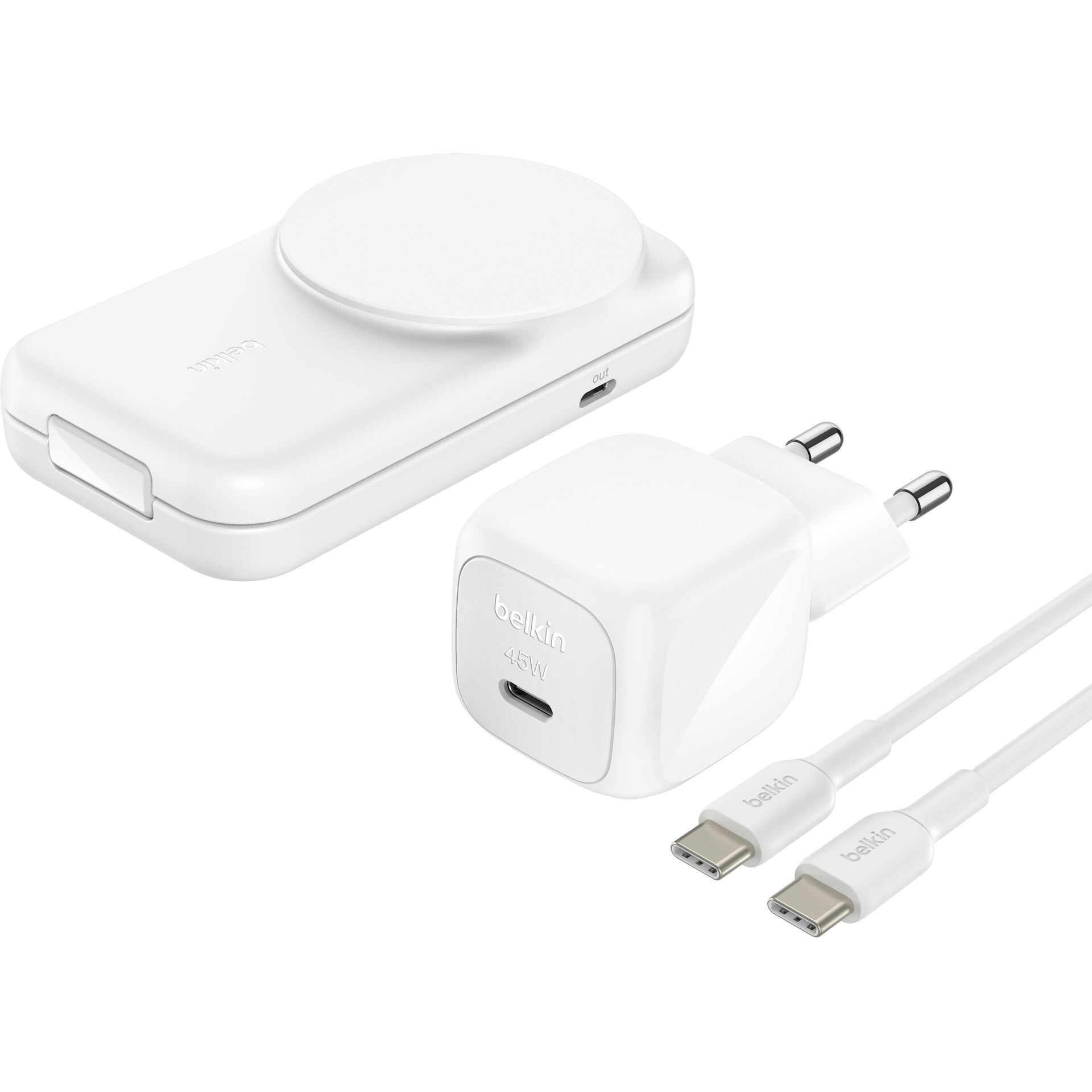 Belkin WIZ038kq 25 Watt Qi2 2-in-1 Ladestation, weiss