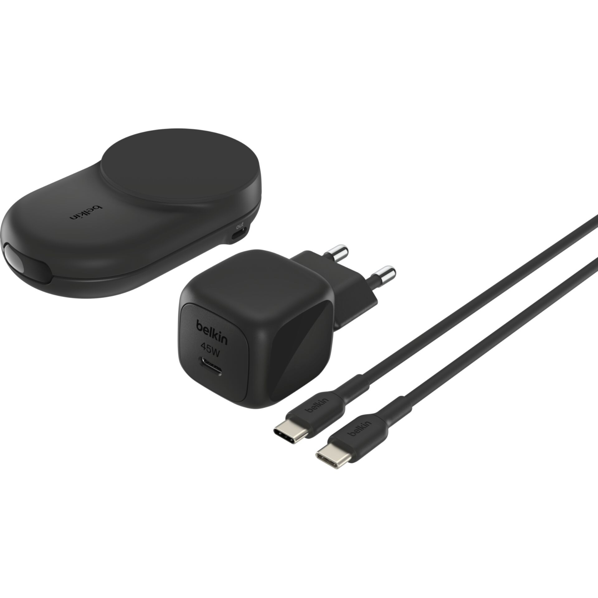 Belkin WIZ039kq 25 Watt Qi2 2-in-1 Ladestation, schwarz