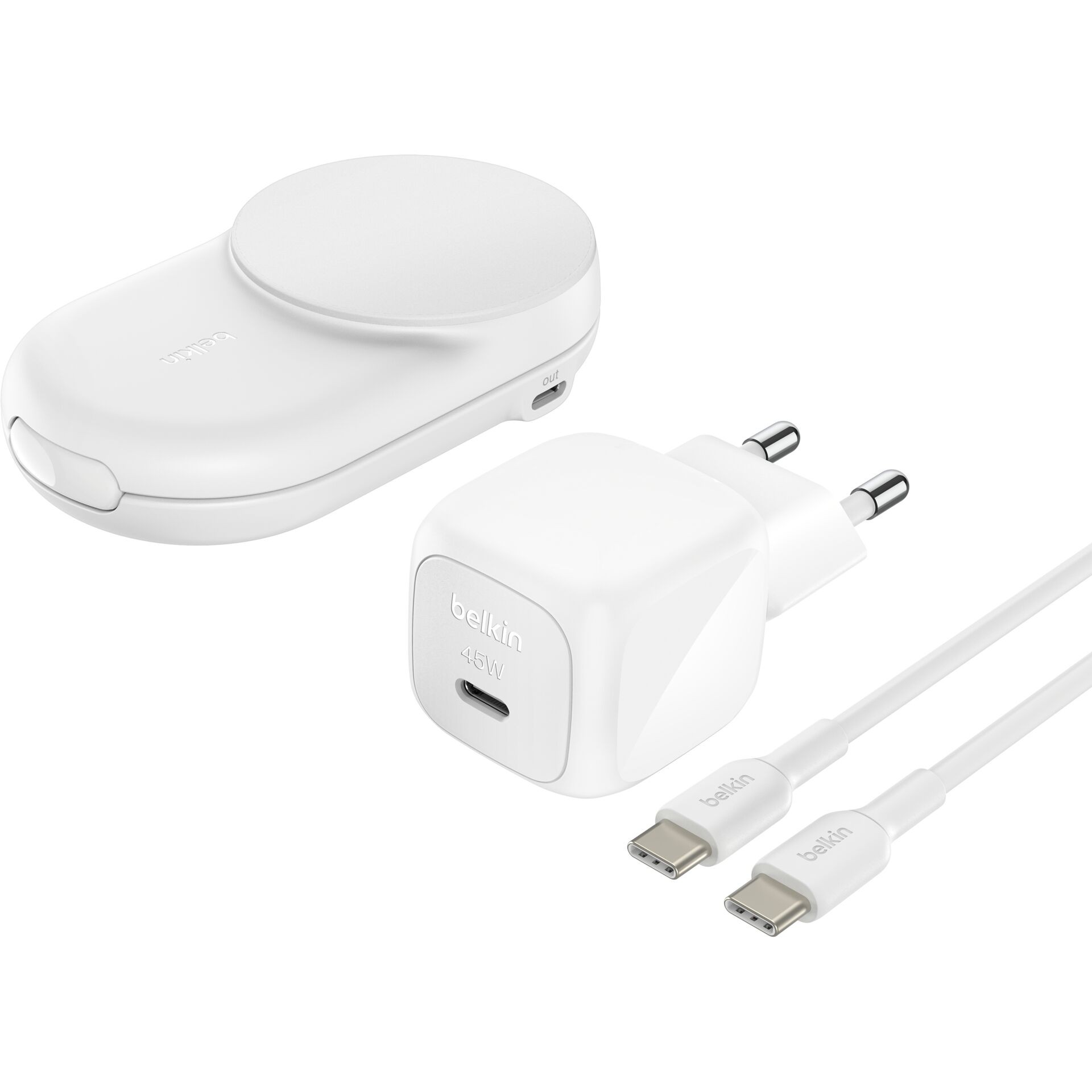 Belkin Qi2 Fitness tracker, Headphones, Smartphone, Smartwatch White