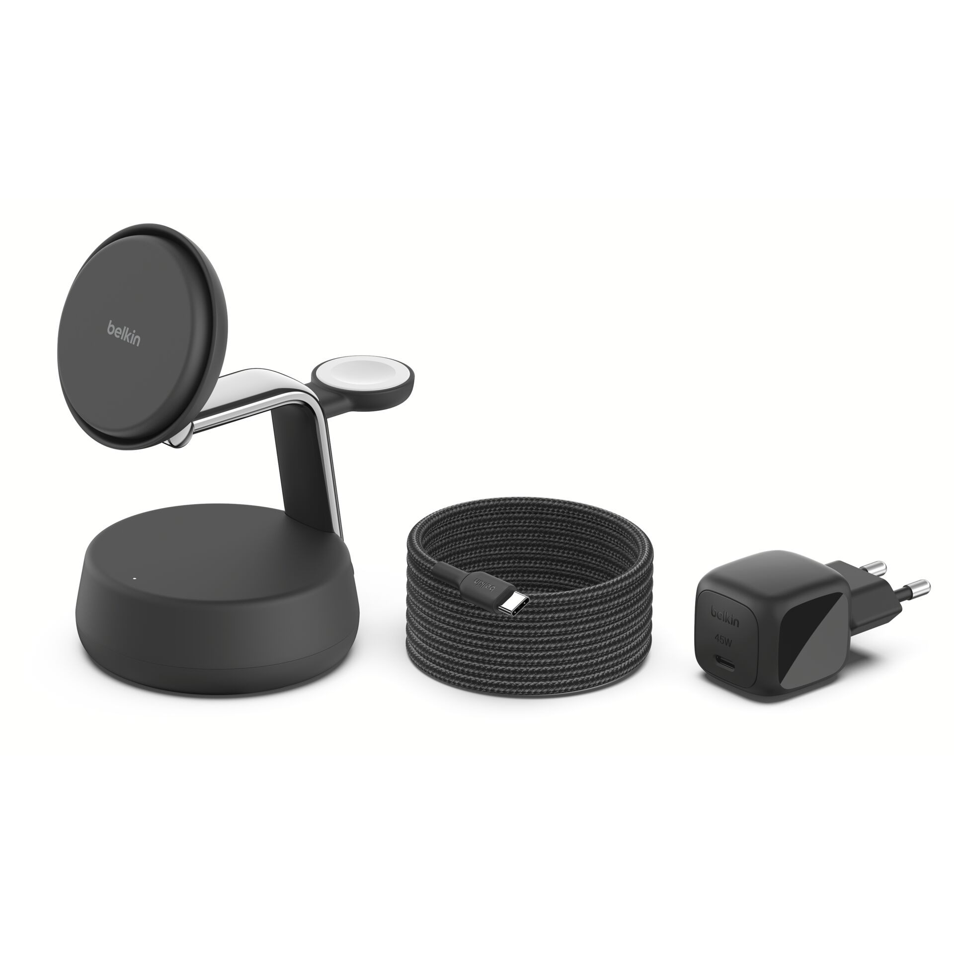 Belkin UltraCharge Pro 25 W Qi2 3-in-1 Ladestation, schwarz