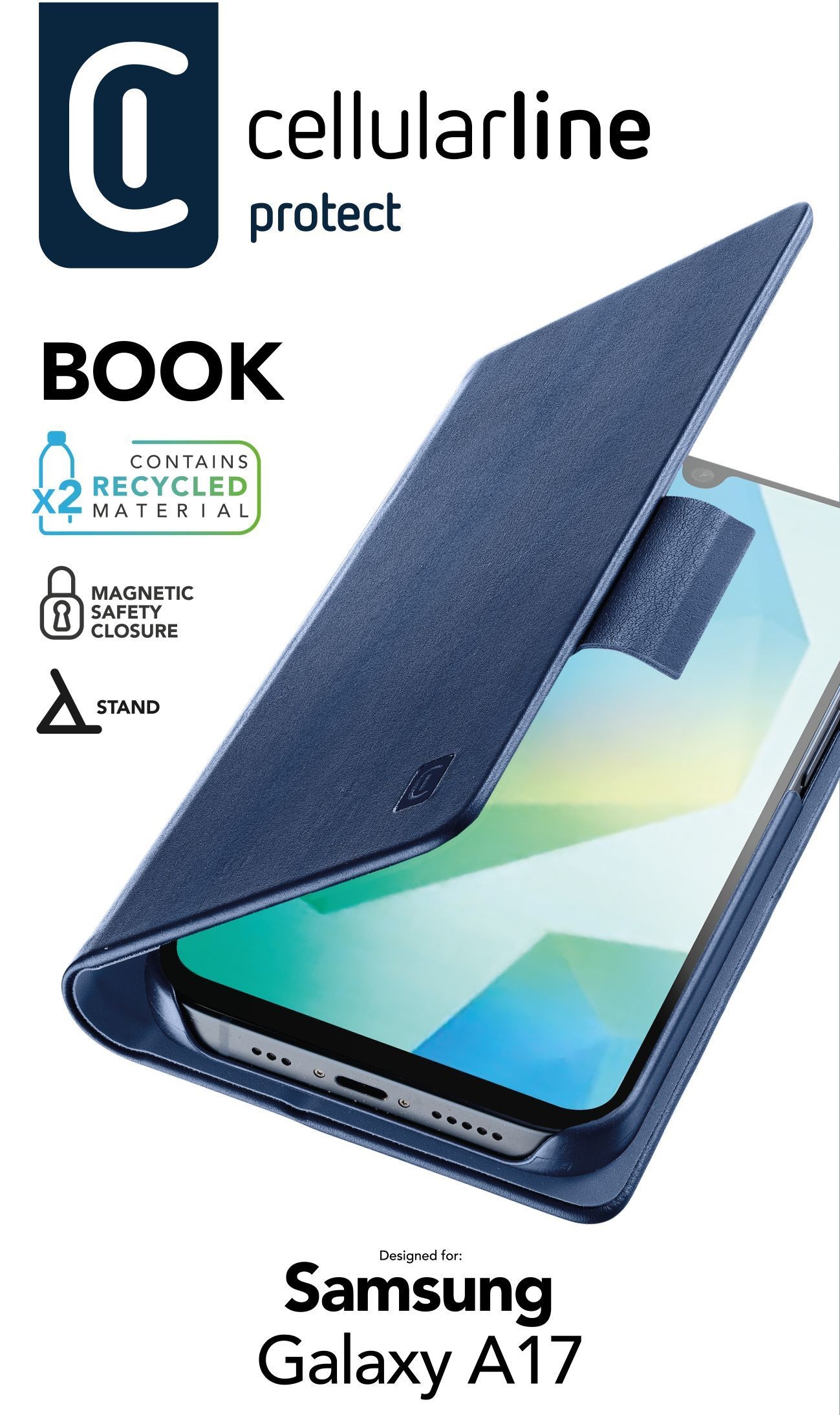 Cellularline Book Case für Samsung A17 5G Blue - Passend für Galaxy