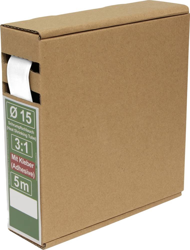 Quadrios 25CA492 Schrumpfschlauch with Kleber white 15mm 5mm