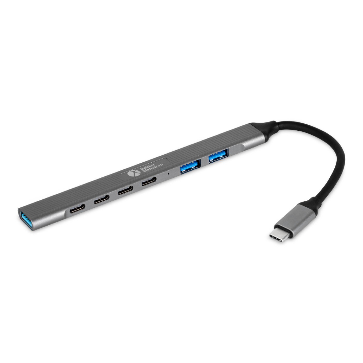 BakkerElkhuizen USB-C Hub 7-in-1 (3A+4C) USB Tipo C 5000 Mbit/s Negro,