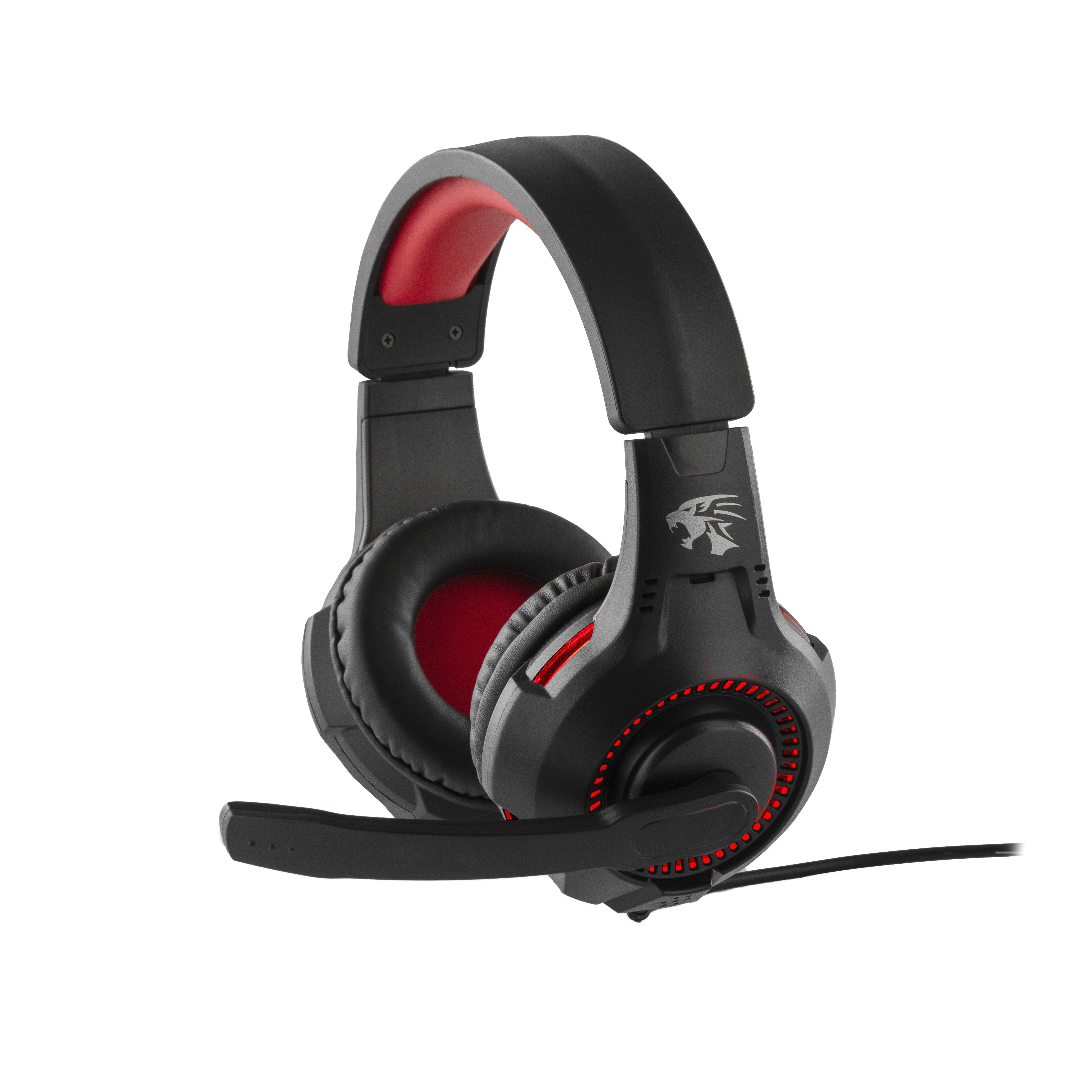 Preo 125085402 headphones/headset Wired Head-band Gaming Black, Red -