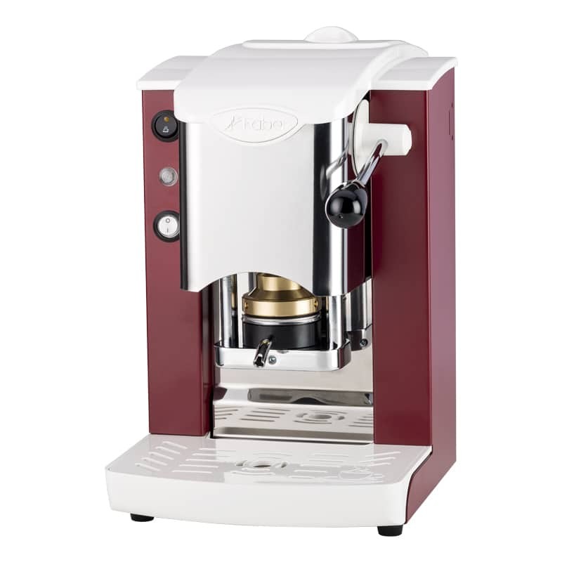 Faber Slot Inox ESE Pad espresso coffee machine Weinrot white Inox
