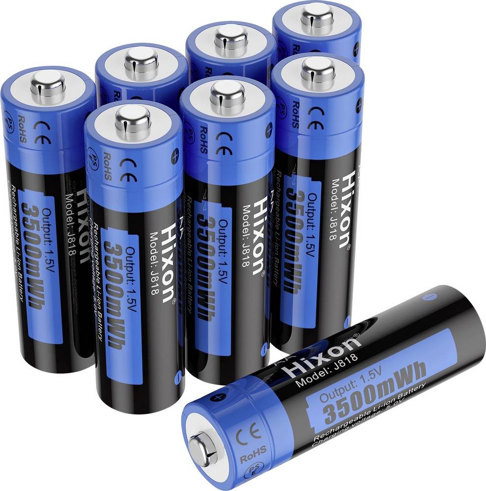 Hixon J818 Mignon (AA)-batterie rechargeable Li-Ion 2350 mAh 1.5V 8St.